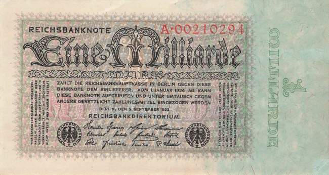 1 Milliarde Mark ro 111a A